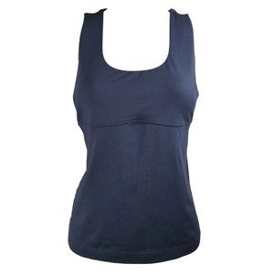 Athleta Racerback Tank Top Bra Navy Blue Stretch Athletic Yoga Pilates Run 36A S
